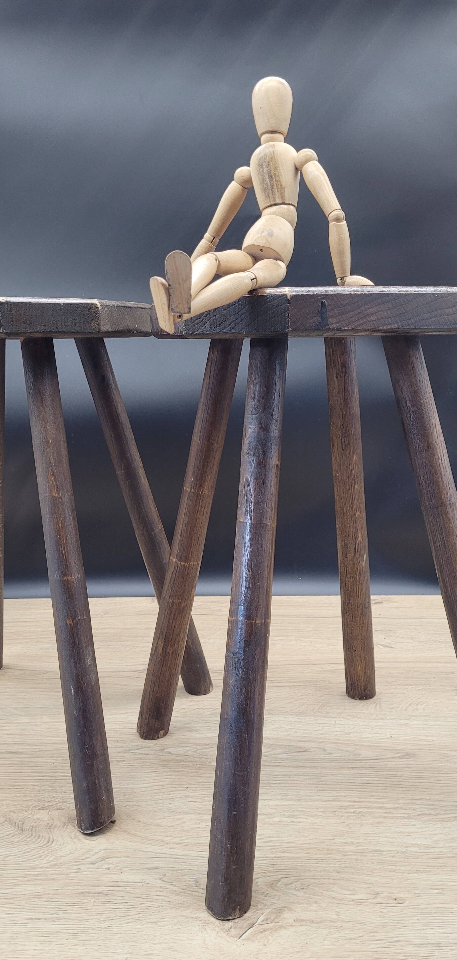 Pair of low solid stools