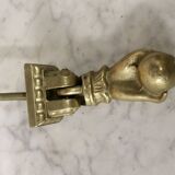 Solid bronze door knocker, hand shape, 19th century