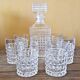 Carafe à whisky et ses 6 verres en verre ciselé
