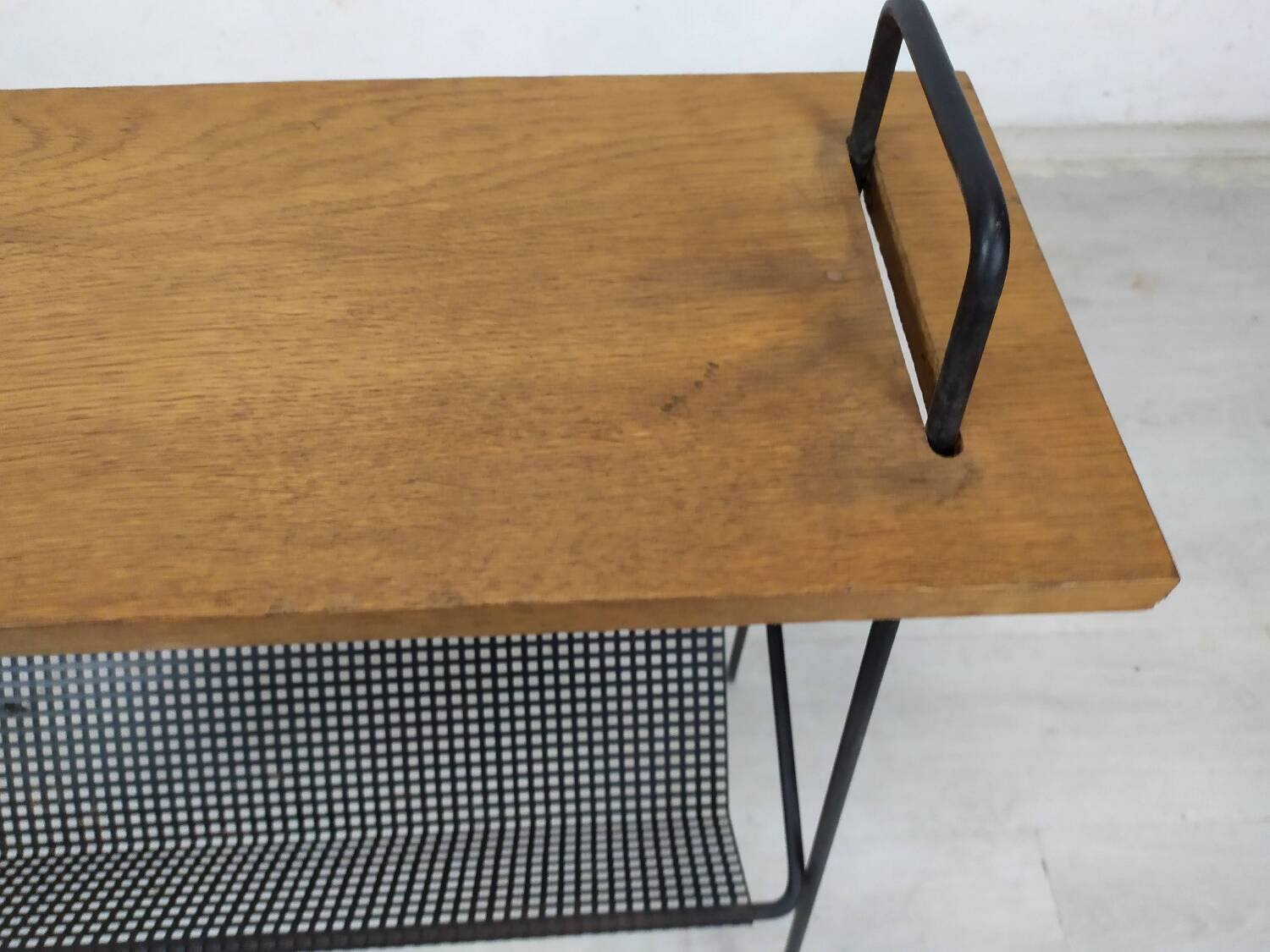 Vintage metal wood magazine rack