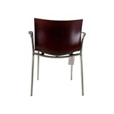 set of 4 Cam el léon bridge armchairs Starck finish for Kartell rare mahogany/chrome finish
