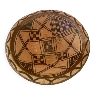 Berber dish, painted terracotta