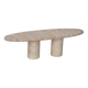 Oval travertine coffee table