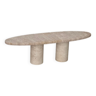 Table basse ovale en travertin