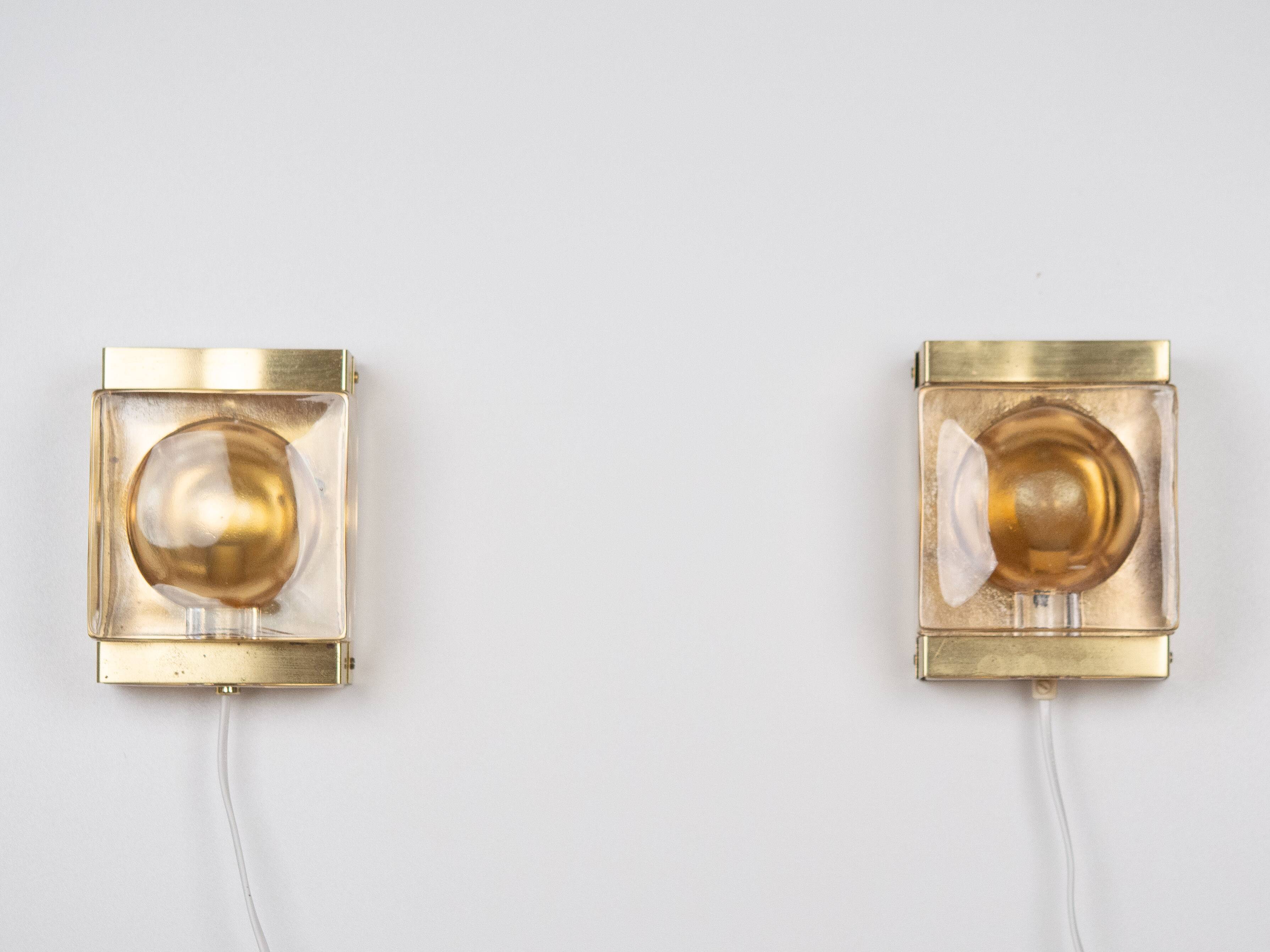 Pair of 2 Vitrika  Maritim wall lamps from 1960s
