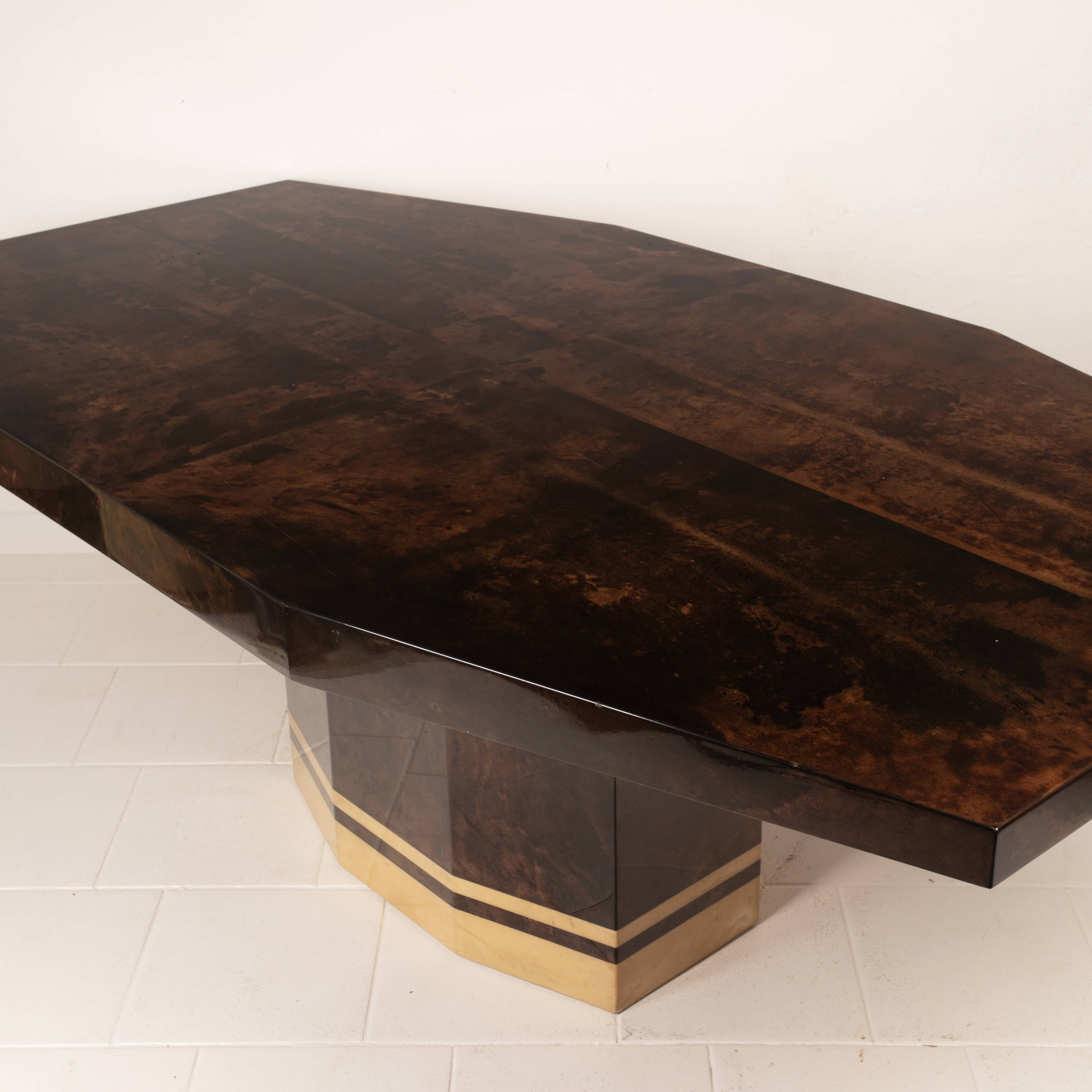 Table à manger Mod. 2007D par Willy Rizzo & Nucci Valsecchi pour Aldo Tura, 1970