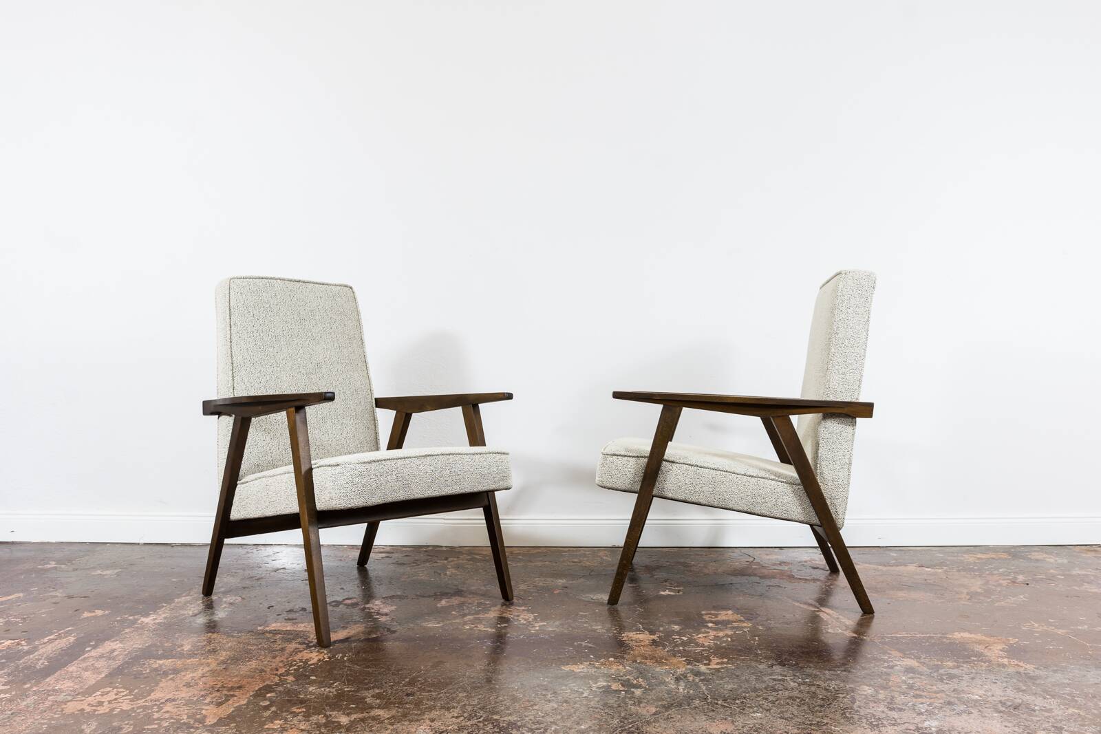 Pair of beige Mid-Century armchairs 1960's