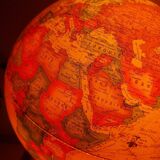 Globe terrestre lumineux vintage, San-Globe Denmark, 1981