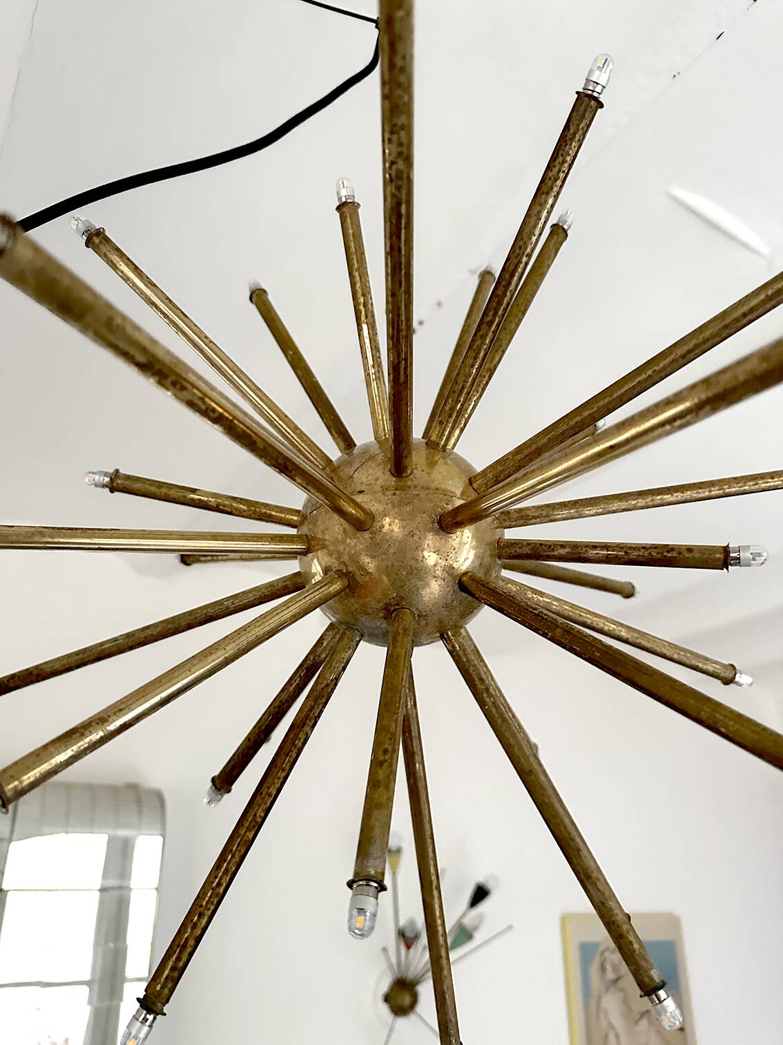 Sputnik Star pendel in Brass 32 arms  Diameter 55cm