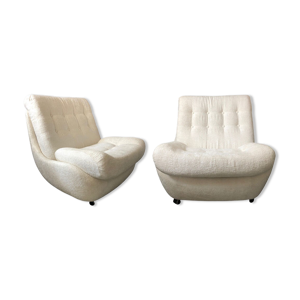 Fauteuils boucle blanc