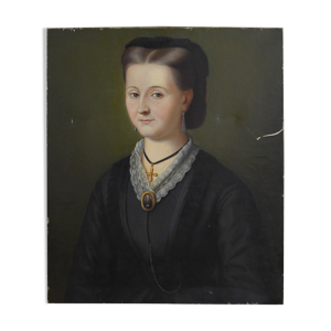 Huile sur toile portrait d'une