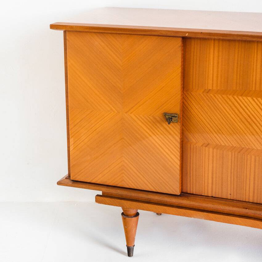 Vintage sideboard / Mid Century. Wood with marquetry finishes. France, 1960s.