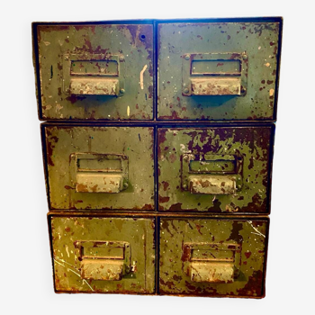 Set of 3 double industrial metal storage lockers