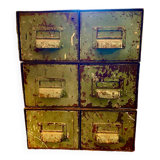 Set of 3 double industrial metal storage lockers