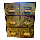 Set of 3 double industrial metal storage lockers