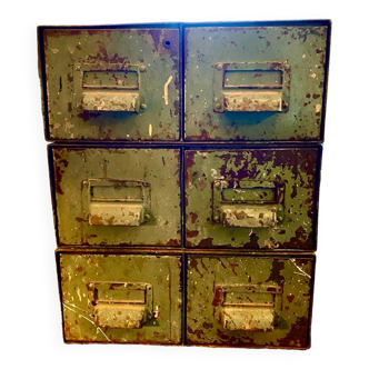 Set of 3 double industrial metal storage lockers