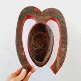 African Mask from Mali lacquered in red Exceptional piece
