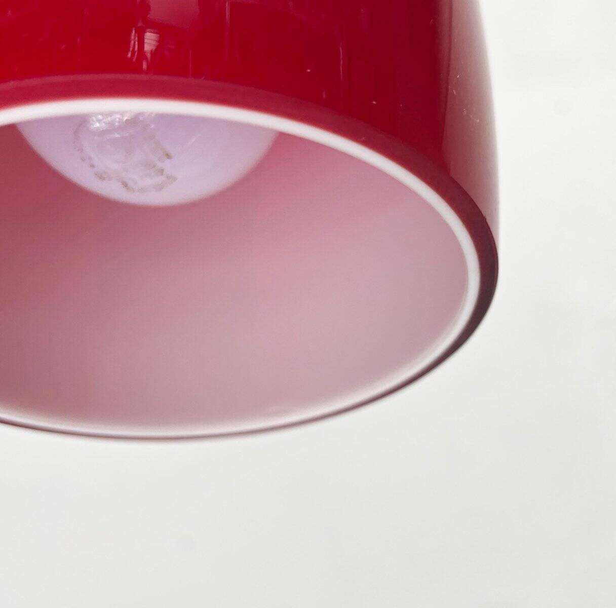 Mid-century glass pendant lamp model Bang by Jacob E. Bang for Fog & Mørup and Holmegaard, 1960s.