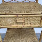 Vintage rattan bedside