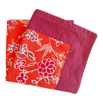 Nappe à l' imprimé floral avec plate bande- Linvosges - coton - 140x150 cm