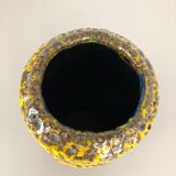 Pottery Super Yellow Color Fat Lava Multi-Color Vase Scheurich WGP, 1970s