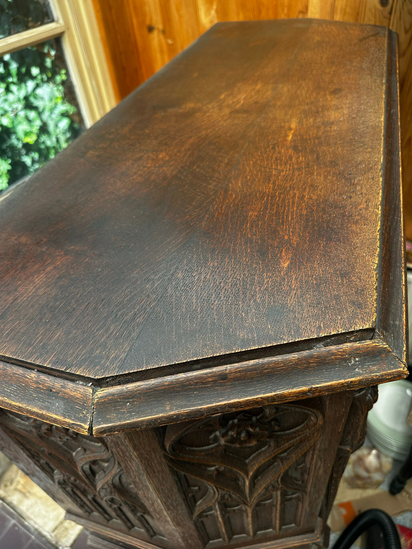 Gothic Buffet Cabinet in Carved Oak, 19th Century