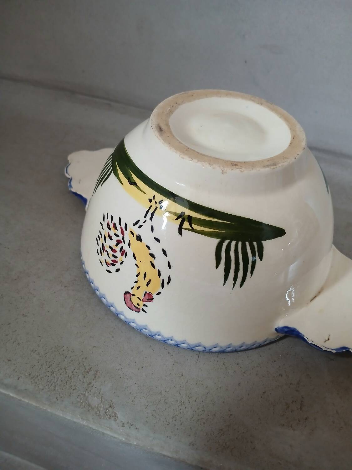 Antique Charolles earthenware bowl