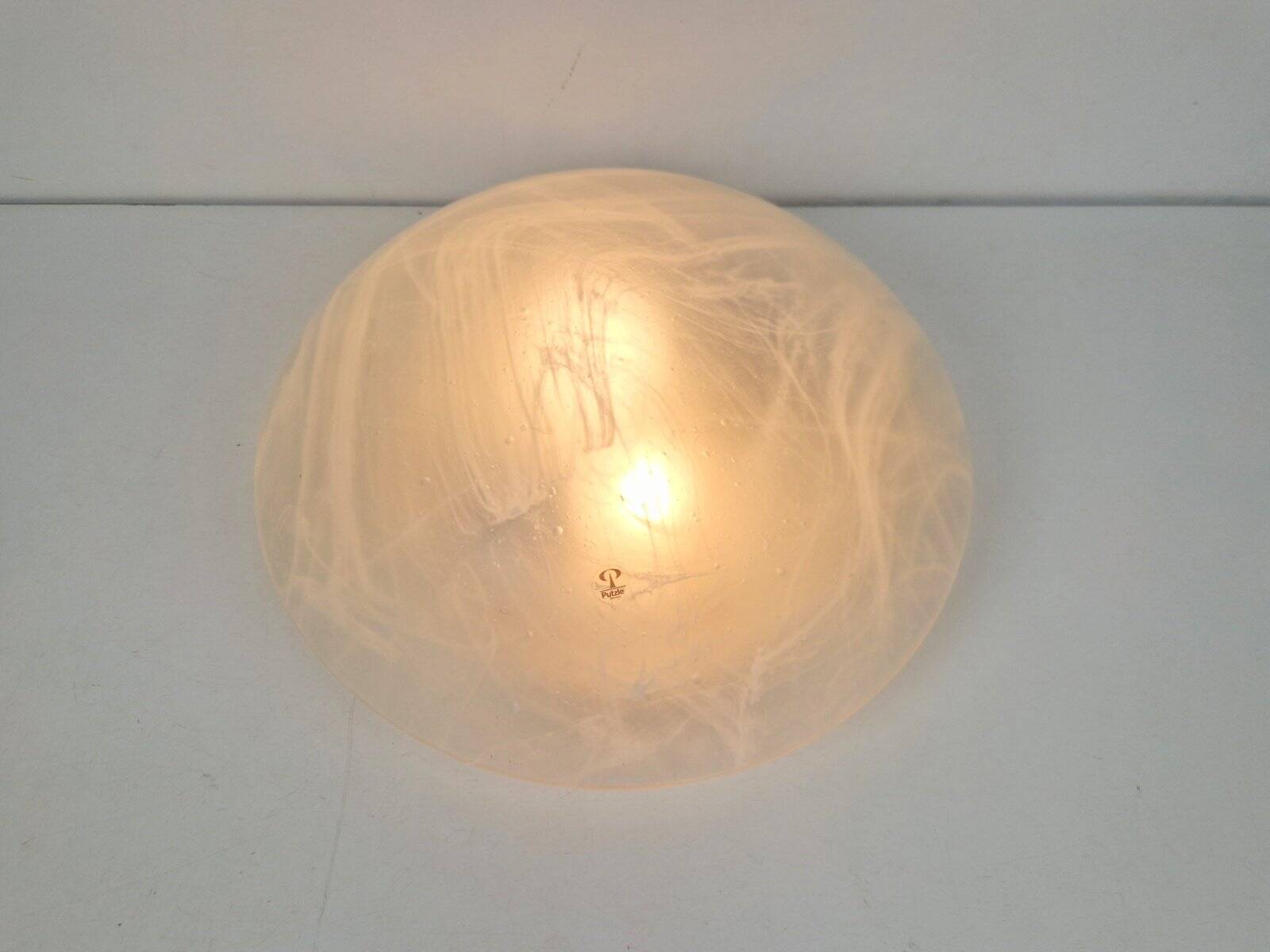 Vintage Ceiling Lamp in Frosted Glass from Peill & Putzler, 1960s