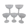 Set of 5 champagne cups engraved in crystal 40s-50s