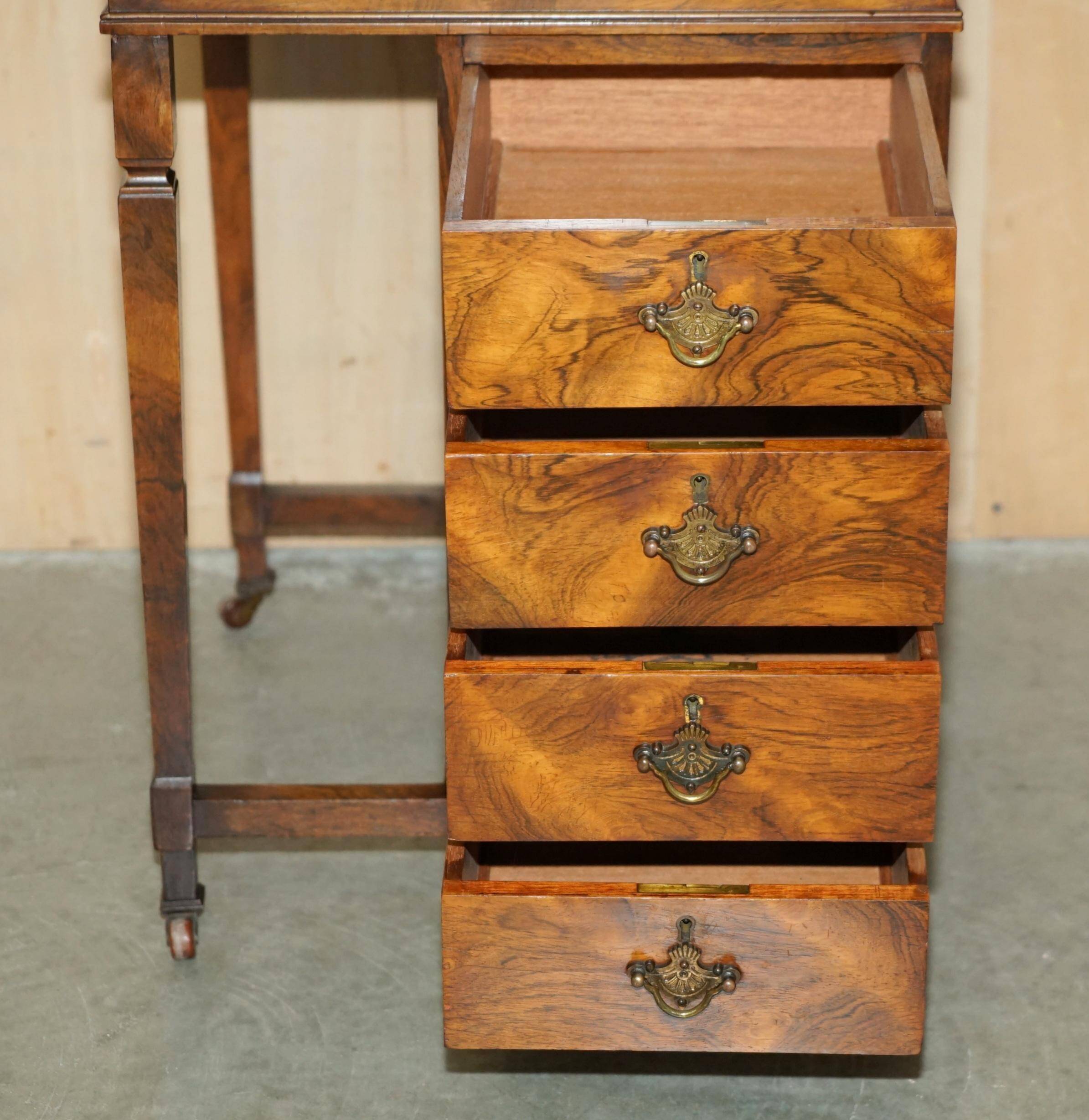 Victorian Davenport desk in hardwood and leather