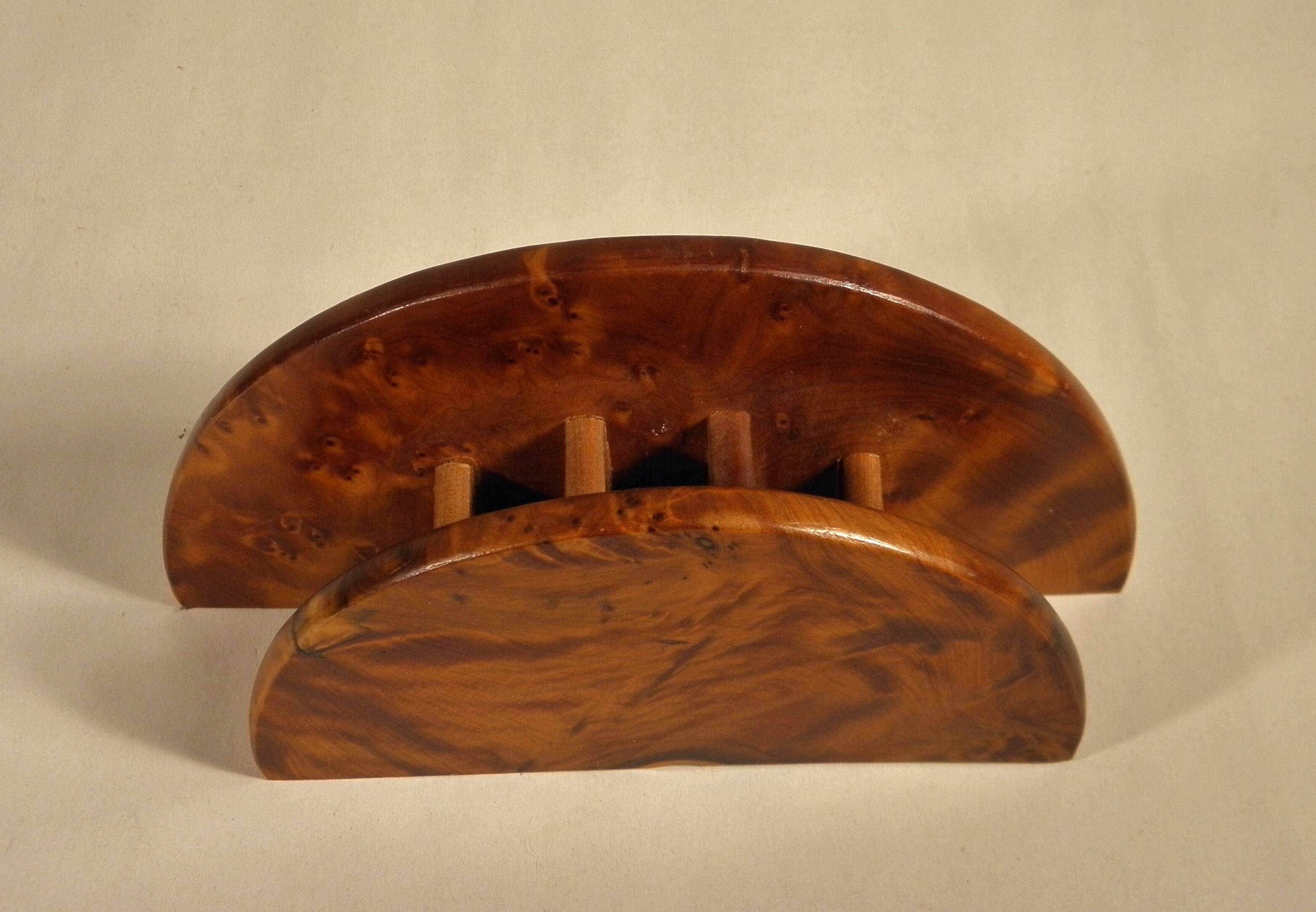 Thuja burl pencil holder