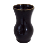 Vase en faïence émaillée vert et poudre d'or, signé Accolay, 1950-1970