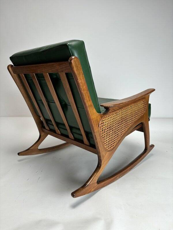 Mid-Century Modern Cane Rocking Chair, 1950s