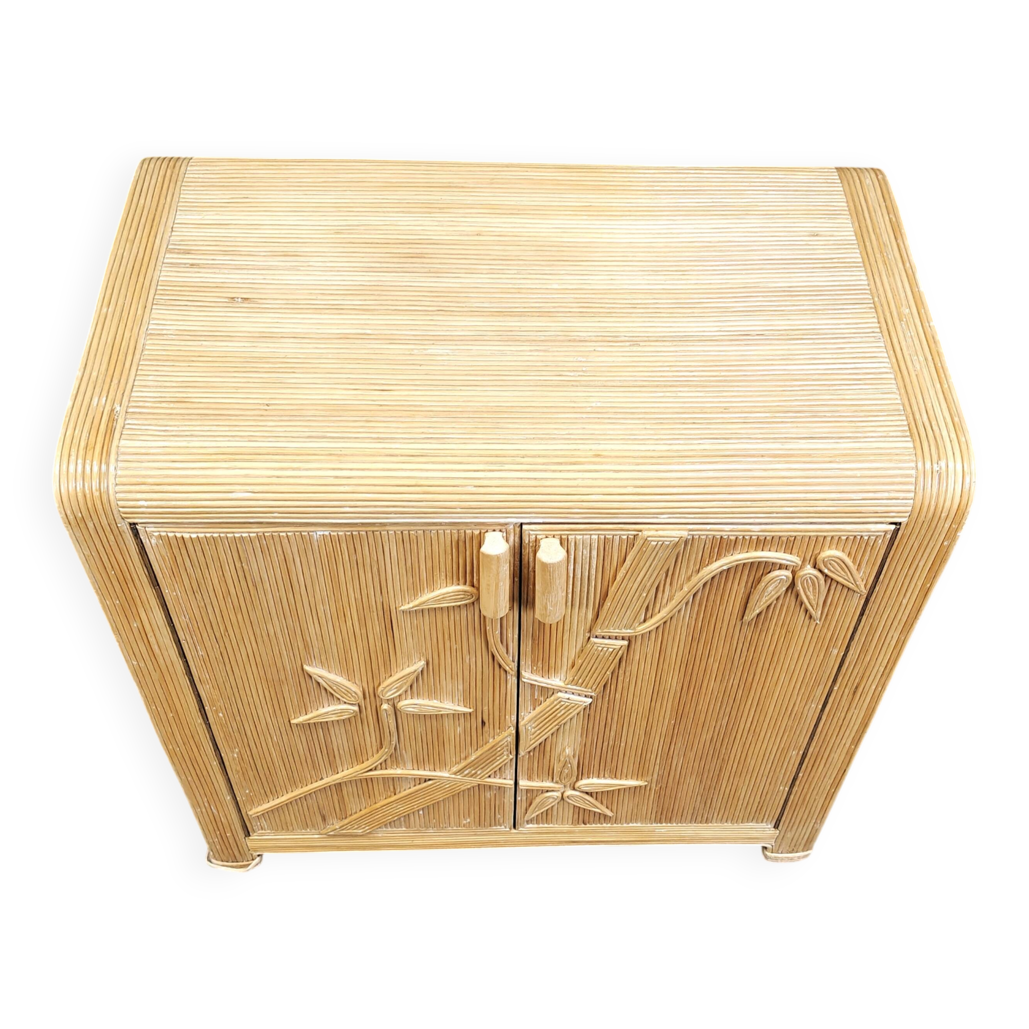 Vintage tropical split reed cabinet, 1970s