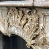 Early 19th century Louis XV style fireplace in grey Ardennes marble