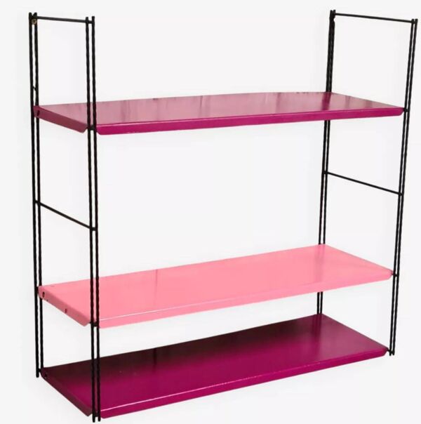 Etagère string acier vintage h49x49x17 dans son jus 1960 à 70