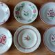 mismatched lot 6 stamped soup plates