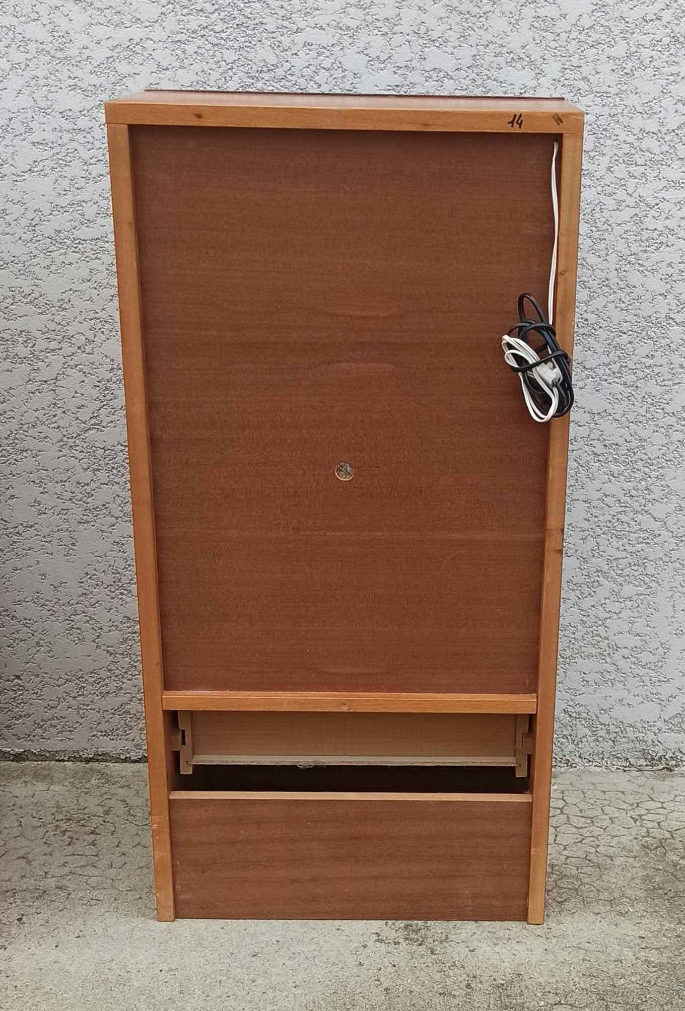 Pair of bedside tables with integrated lighting, 1970s.