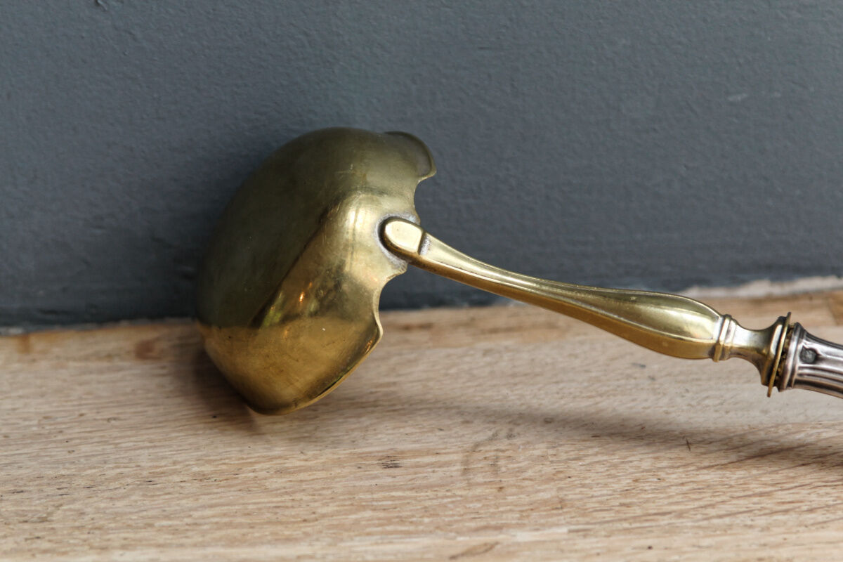 Filled silver cream ladle
