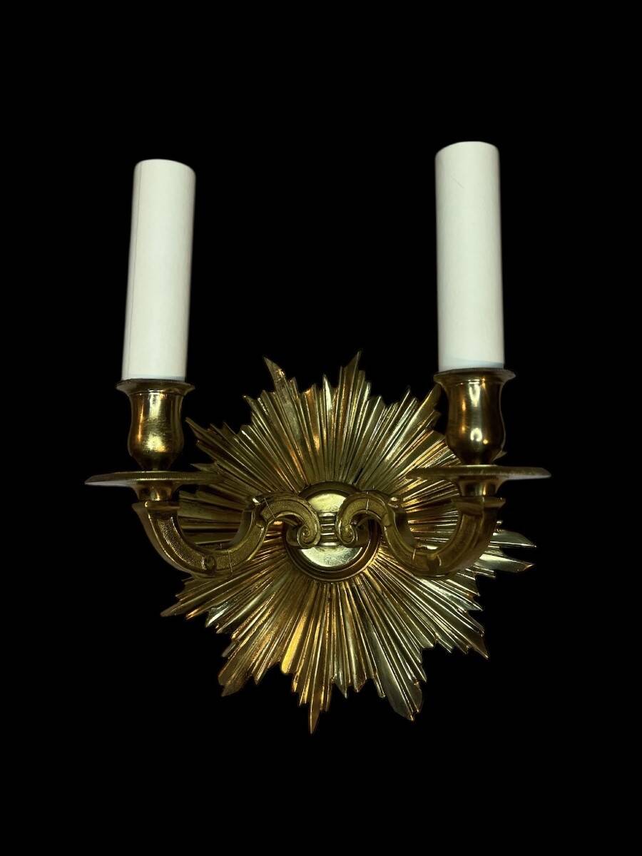 Pair of sun wall lights