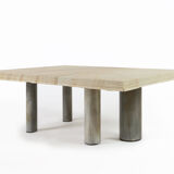 Table basse brutaliste de Pia Manu Belgique années 1970