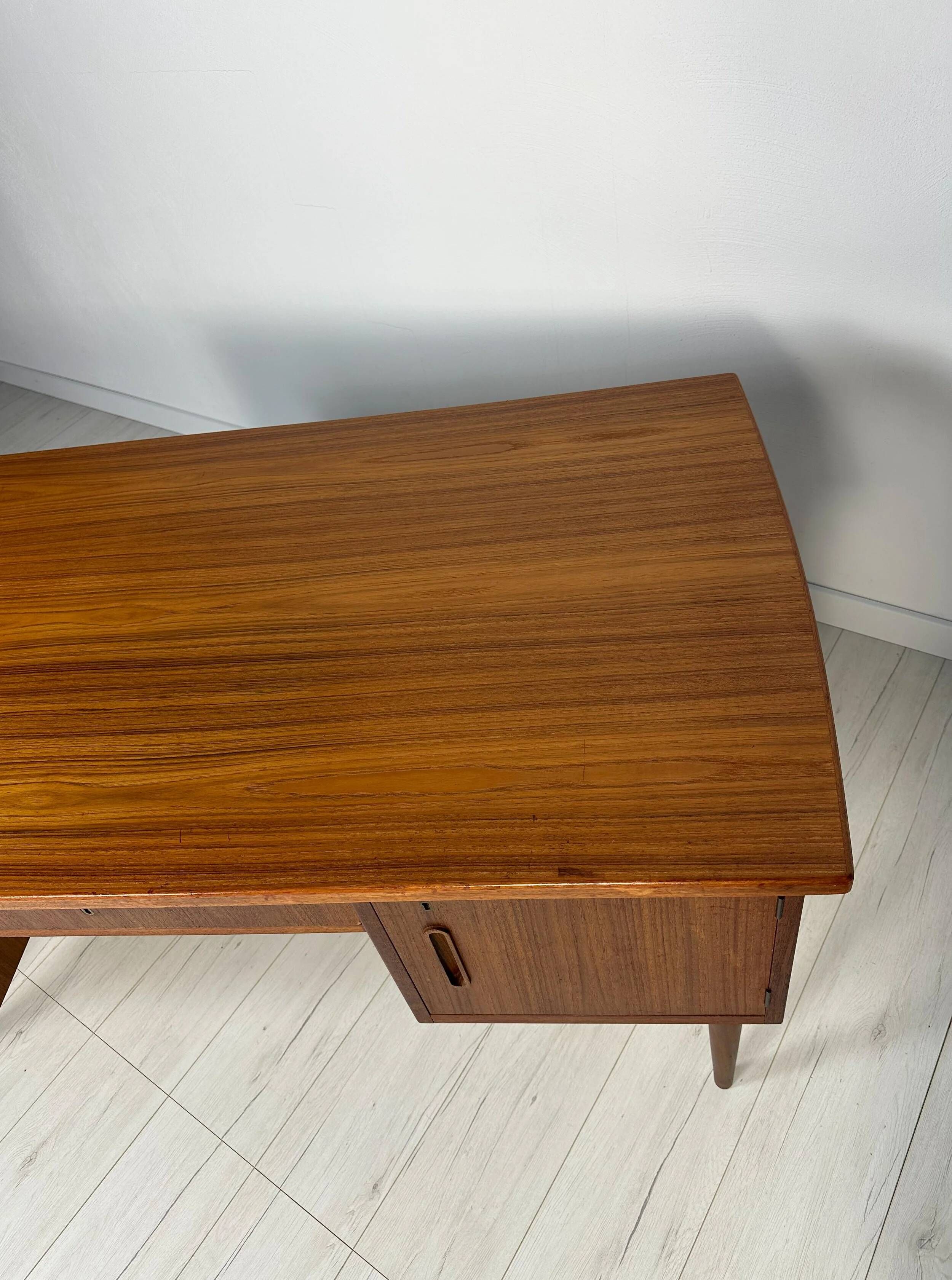 1960s Vintage Scandinavian Mid-Century Teak Writing Desk