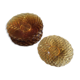 Series of 10 amber plates