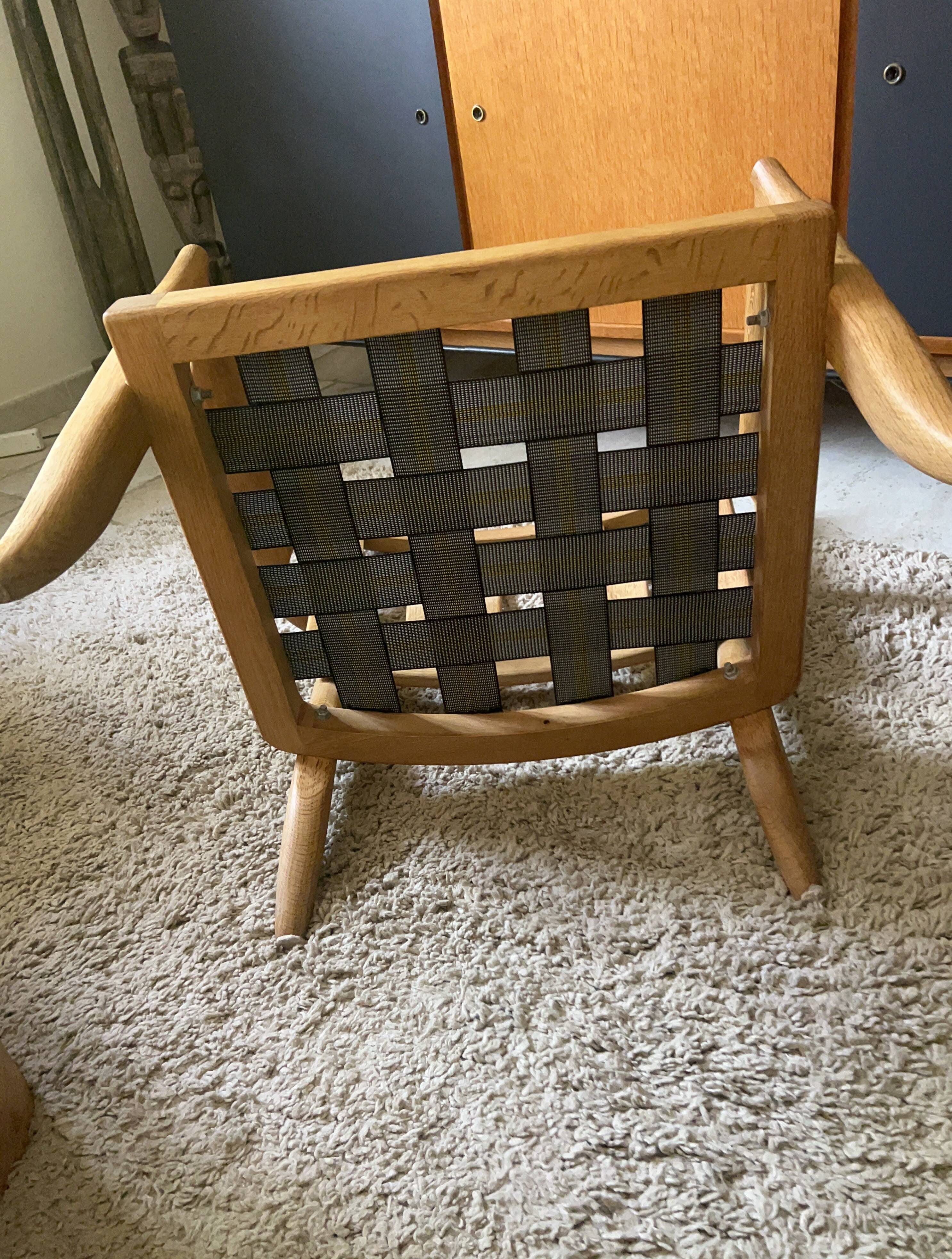 Guillerme et Chambron, José oak armchair, Edition Votre Maison 1960