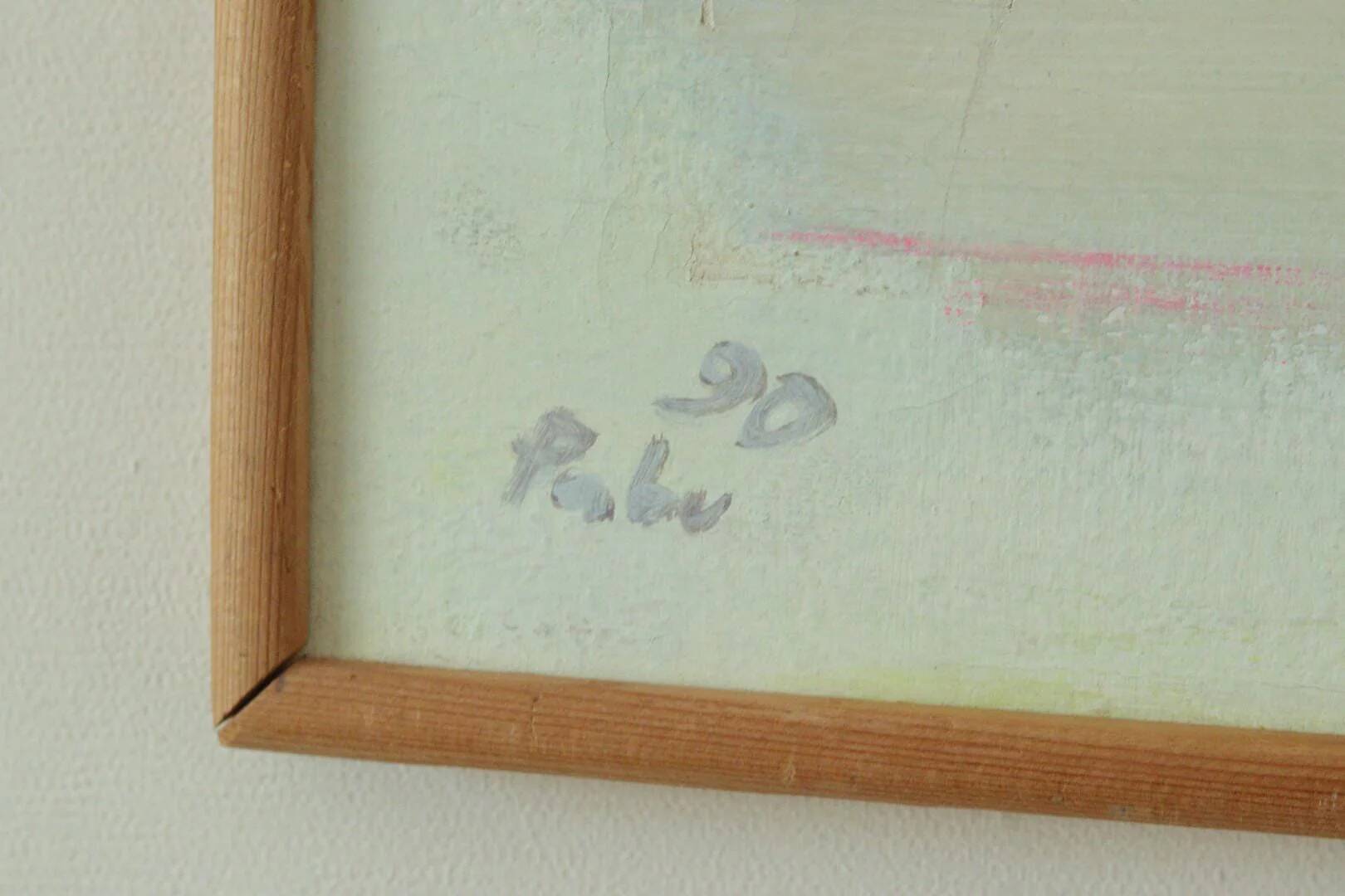 Original Swedish oil on canvas from the mid-century "Virginia" by Pabu.