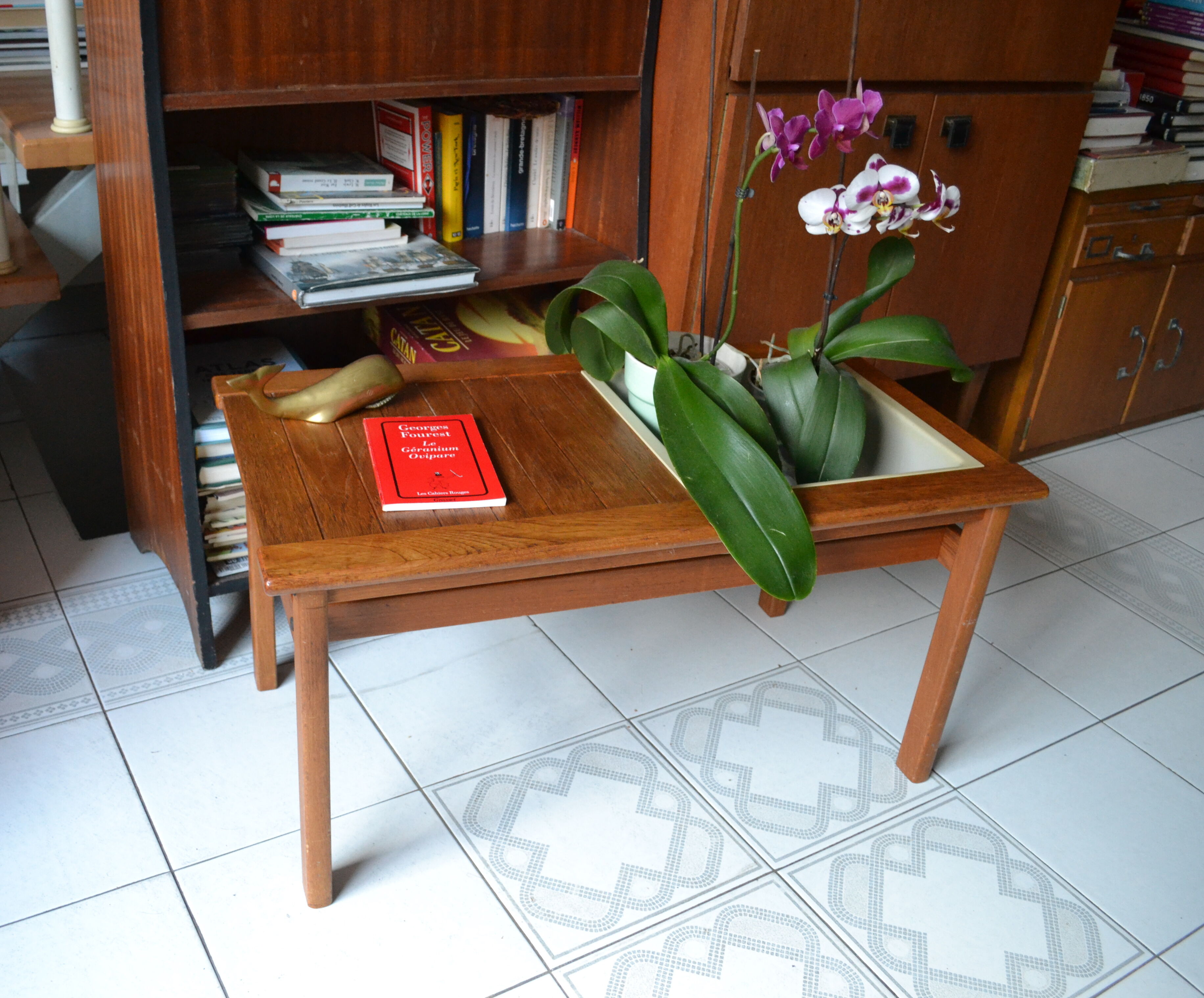 Scandinavian gardener coffee table teak 60s