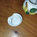 Movilex vintage set with lemons – mustard pot, salt shaker and pepper shaker –