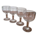Set of 4 small stemmed glasses
