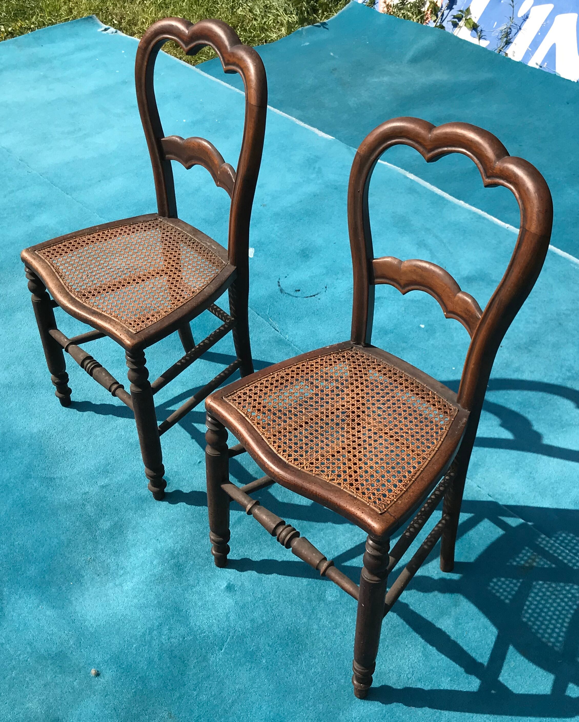 Pair of cane chairs