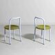 Set of four Italian postmodern metal chairs with sculpted seats, 1980s